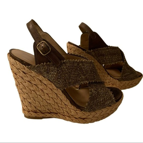 Stuart Weitzman Raffia Alex Wedge